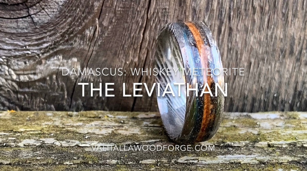 How to make The Leviathan: Damascus, Whiskey Barrel & Meteorite Ring