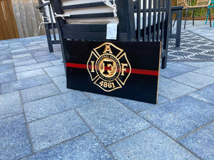 International Association of Firefighters Wood Flag