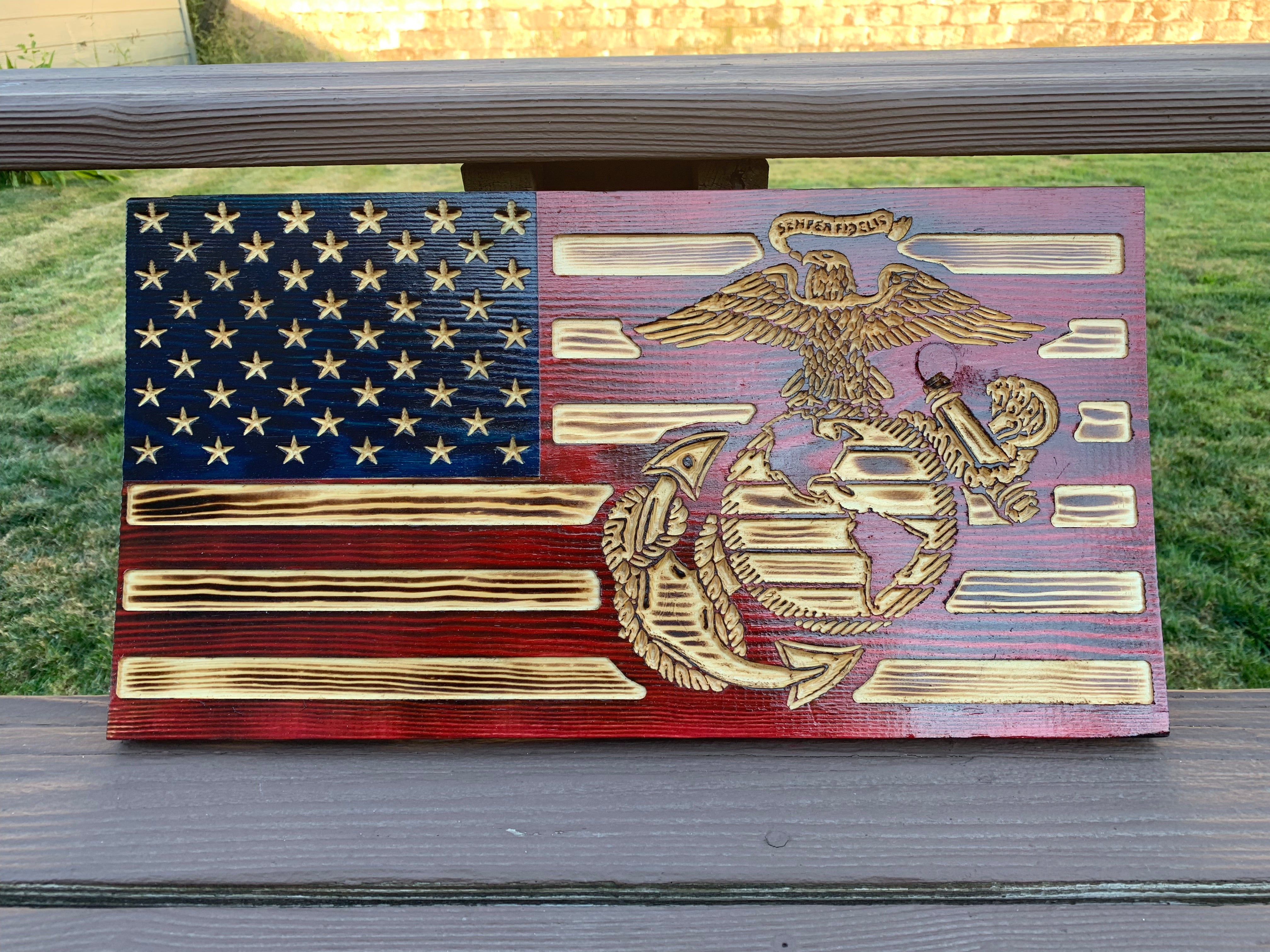 USMC Wood Flag