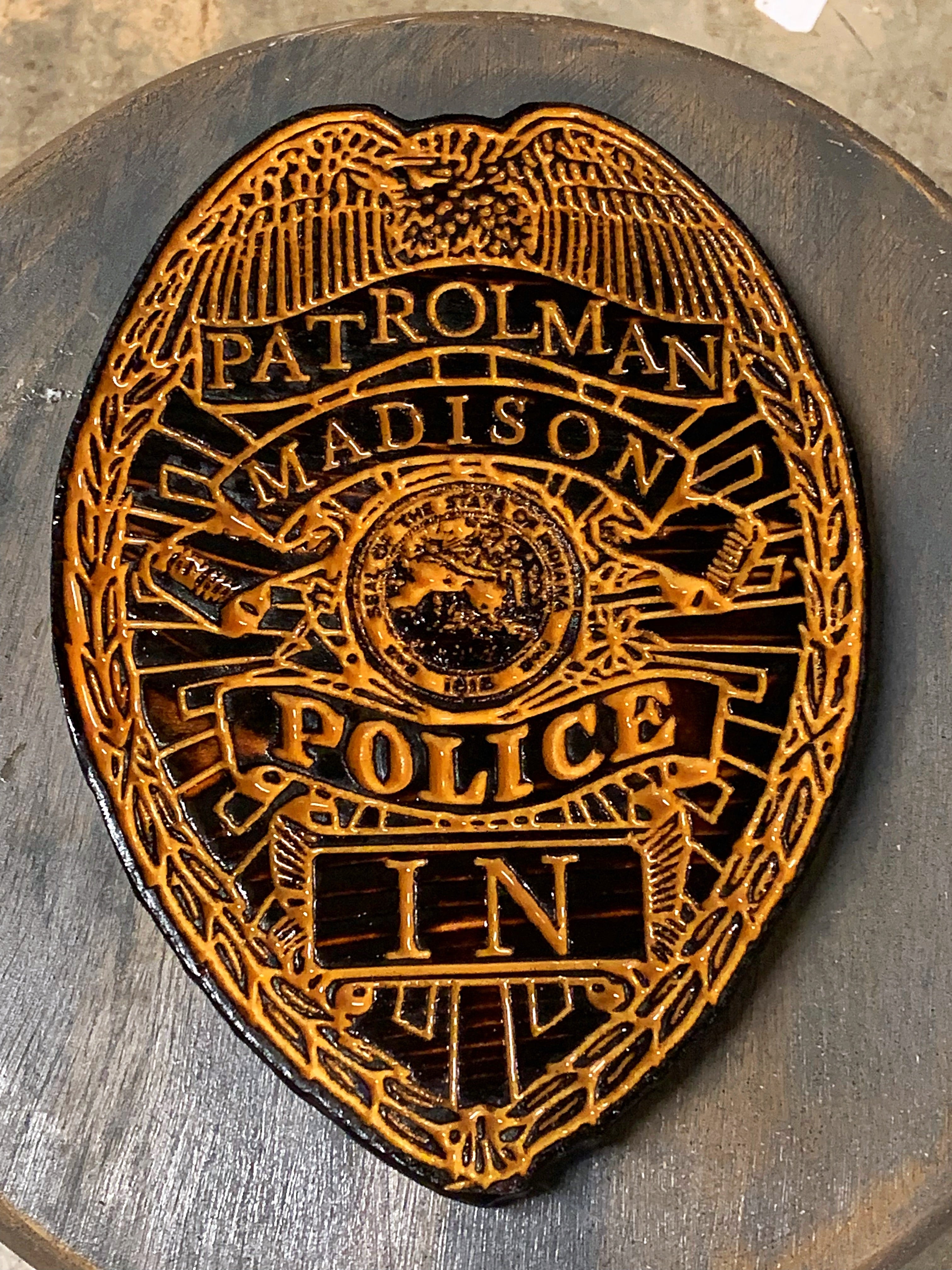 Wood Police Agency Badge